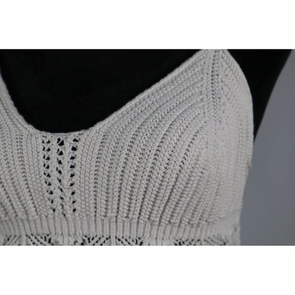 Forever 21 Crochet Knit White Cami Top‎ with Scalloped Hem & Adjustable Straps L - Picture 4 of 10